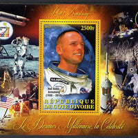 Ivory Coast 2012 Personalities of the Last Millennium #07 perf sheetlet containing 1 value unmounted mint (Neil Armstrong)