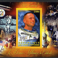 Ivory Coast 2012 Personalities of the Last Millennium #07 imperf sheetlet containing 1 value unmounted mint (Neil Armstrong)