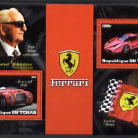 Chad 2012 Ferrari perf sheetlet containing 2 values unmounted mint