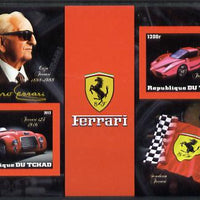 Chad 2012 Ferrari imperf sheetlet containing 2 values unmounted mint