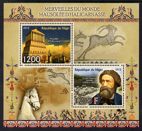 Niger Republic,2012 Wonders of the World - Mausoleum at Halicarnassus perf sheetlet containing 2 values unmounted mint