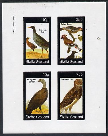 Staffa 1982 Birds #26 (Condor, Owl, etc) imperf,set of 4 values (10p to 75p) unmounted mint