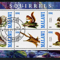 Malawi 2013 Squirrels perf sheetlet containing 6 values fine cto used