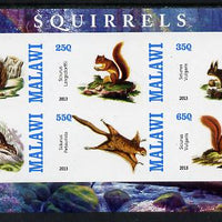 Malawi 2013 Squirrels imperf sheetlet containing 6 values unmounted mint