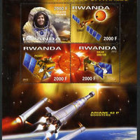 Rwanda 2012 Space - 50th Anniversary of Centre for Space Studies #1 perf sheetlet containing 4 values unmounted mint