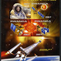 Rwanda 2012 Space - 50th Anniversary of Centre for Space Studies #1 imperf sheetlet containing 4 values unmounted mint