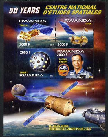 Rwanda 2012 Space - 50th Anniversary of Centre for Space Studies #2 perf sheetlet containing 4 values unmounted mint