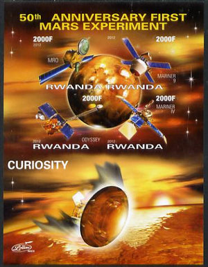 Rwanda 2012 Space - 50th Anniversary of First Mars Experiment #2 imperf sheetlet containing 4 values unmounted mint