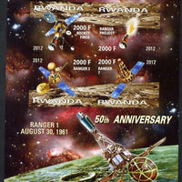 Rwanda 2012 Space - 50th Anniversary of Ranger 1 imperf sheetlet containing 4 values unmounted mint