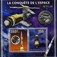 Djibouti 2013 Conquest of Space - Skylab perf sheetlet containing 2 values unmounted mint