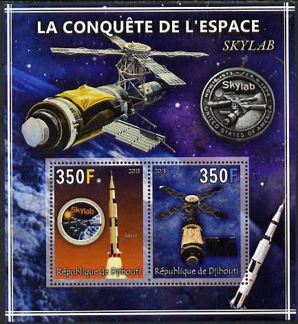 Djibouti 2013 Conquest of Space - Skylab perf sheetlet containing 2 values unmounted mint