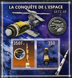 Djibouti 2013 Conquest of Space - Skylab imperf sheetlet containing 2 values unmounted mint