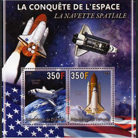 Djibouti 2013 Conquest of Space - Space Shuttle perf sheetlet containing 2 values unmounted mint