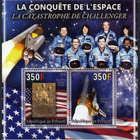 Djibouti 2013 Conquest of Space - The Challenger Disaster perf sheetlet containing 2 values unmounted mint