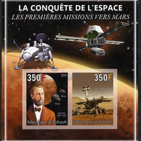 Djibouti 2013 Conquest of Space - First Missions to Mars imperf sheetlet containing 2 values unmounted mint