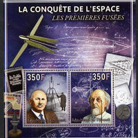 Djibouti 2013 Conquest of Space - First Rockets perf sheetlet containing 2 values unmounted mint