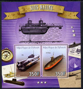 Djibouti 2013 Submarines perf sheetlet containing two values unmounted mint