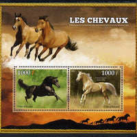 Ivory Coast 2013 Horses perf sheetlet containing two values unmounted mint