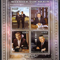 Mali 2013 Werner Von Braun perf sheetlet containing four values unmounted mint