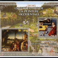 Ivory Coast 2013 Art Masterpieces from the Western World - Renaissance & Mannerism - Lucas Cranach (Cranach the Elder) perf sheetlet containing 2 values unmounted mint