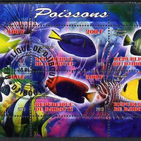 Djibouti 2013 Fish perf sheetlet containing 6 values cto used