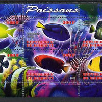 Djibouti 2013 Fish perf sheetlet containing 6 values unmounted mint