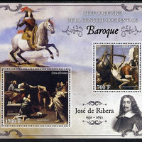 Ivory Coast 2013 Art Masterpieces from the Western World - Baroque Period - Jose de Ribera perf sheetlet containing 2 values unmounted mint