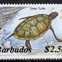 Barbados 1986 Green Turtle $2.50 (from Marine Life def set) without imprint date unmounted mint, SG 807A