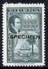 Liberia 1952 Ashmun 1c Seal of Liberia perf proof in issued colour opt'd Specimen unmounted mint (as SG 715)