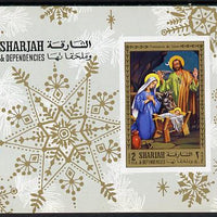 Sharjah 1970 Life of Christ #1 imperf m/sheet (Nativity) Mi BL 77B unmounted mint