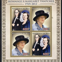 Mali 2013 Tribute to Margaret Thatcher perf sheetlet containing 4 values unmounted mint