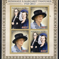 Mali 2013 Tribute to Margaret Thatcher imperf sheetlet containing 4 values unmounted mint