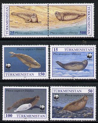 Turkmenistan 1993 WWF Caspian Seals set of 6 unmounted mint