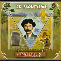 Mali 2013 Scouting perf sheetlet containing 2 triangular & one diamond shaped values unmounted mint