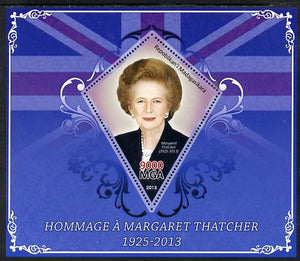 Madagascar 2013 Tribute to Margaret Thatcher perf s/sheet containing Diamond Shaped value unmounted mint