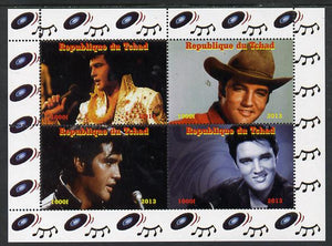 Chad 2013 Elvis Presley #1 perf sheetlet containing 4 vals unmounted mint