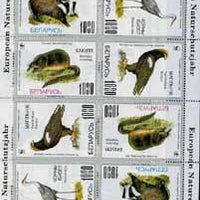 Byelorussian Nature Protection Society 1995 WWF sheetlet of 12 stamps (2 sets of 6 arranged tete-beche) with grey borders unmounted mint