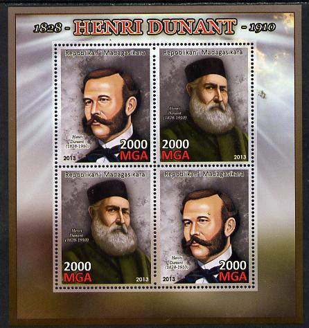 Madagascar 2013 Henry Dunant perf sheetlet containing 4 values unmounted mint