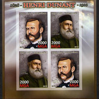 Madagascar 2013 Henry Dunant imperf sheetlet containing 4 values unmounted mint