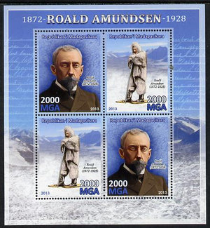 Madagascar 2013 Roald Amundsen perf sheetlet containing 4 values unmounted mint