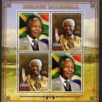 Madagascar 2013 Nelson Mandela perf sheetlet containing 4 values unmounted mint