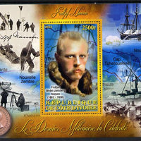 Ivory Coast 2013 Celebrities of the last Millennium - Fridtjof Nansen perf deluxe sheet containing one rectangular value unmounted mint