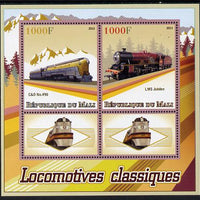 Mali 2013 Classic Locomotives perf sheetlet containing two values & two labels unmounted mint