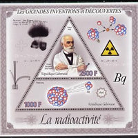 Gabon 2014 Great Inventions & Discoveries - Radioactivity perf sheetlet containing two values (triangular & trapezoidal shaped) unmounted mint