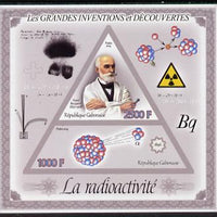 Gabon 2014 Great Inventions & Discoveries - Radioactivity imperf sheetlet containing two values (triangular & trapezoidal shaped) unmounted mint