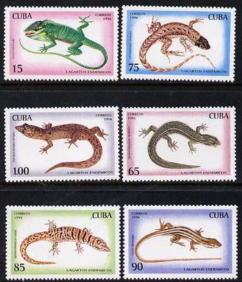 Cuba 1994 Lizards set of 6 unmounted mint, Mi 3792-97