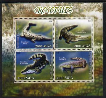 Madagascar 2014 Crocodiles perf sheetlet containing 4 values unmounted mint