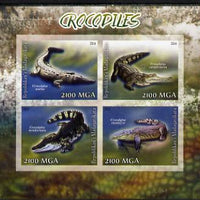 Madagascar 2014 Crocodiles imperf sheetlet containing 4 values unmounted mint