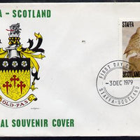 Staffa 1979 Owls - Little Owl 25p perf on cover with first day cancel