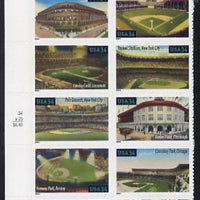 United States 2001 Baseball Fields self adhesive set of 10 unmounted mint SG 3979a